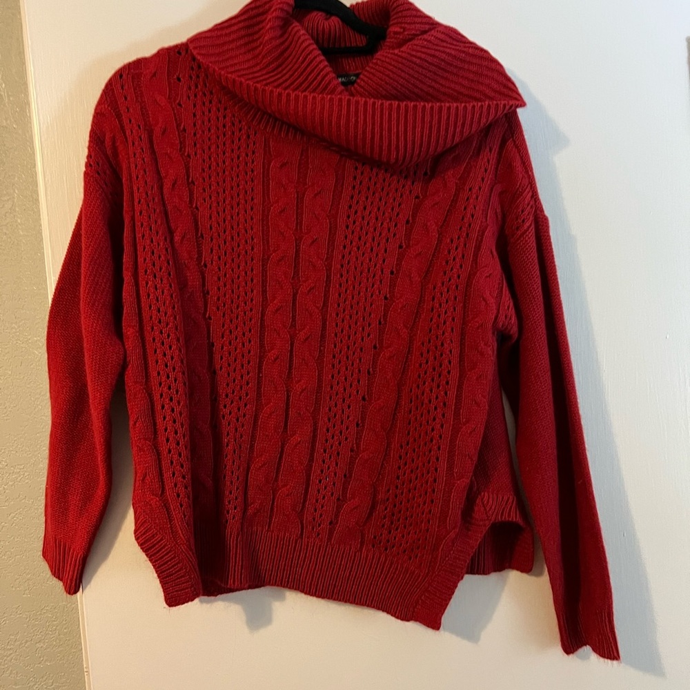 Red knit sweater